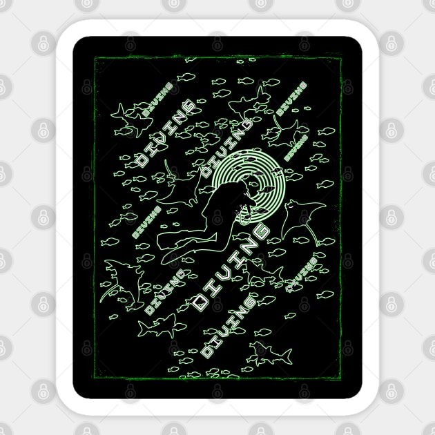 Diving scuba Sticker by UMF - Fwo Faces Frog